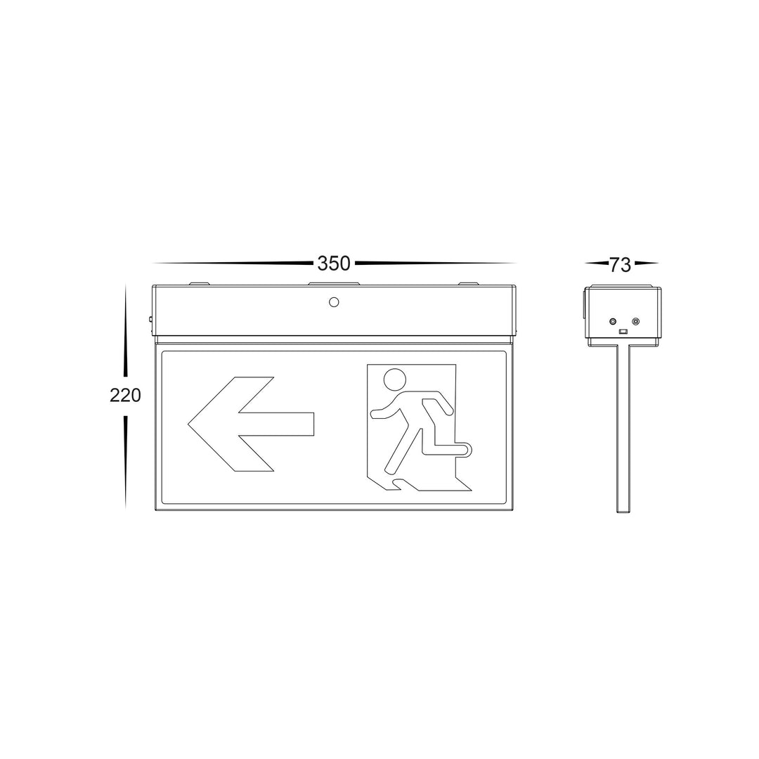 HCP-91304 - Slimline Surface Mounted Exit Light