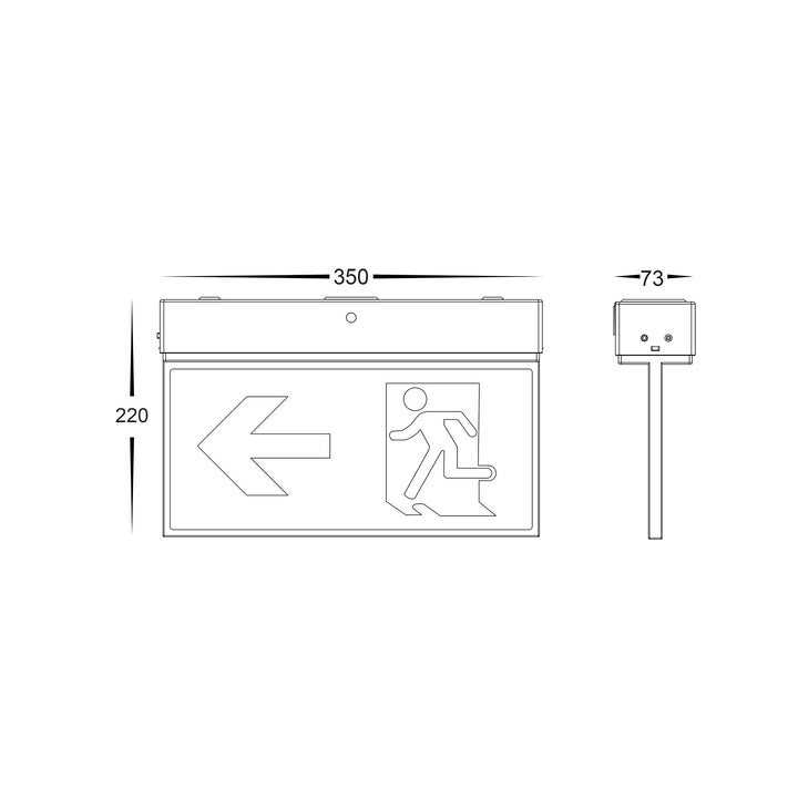 HCP-91304 - Slimline Surface Mounted Exit Light