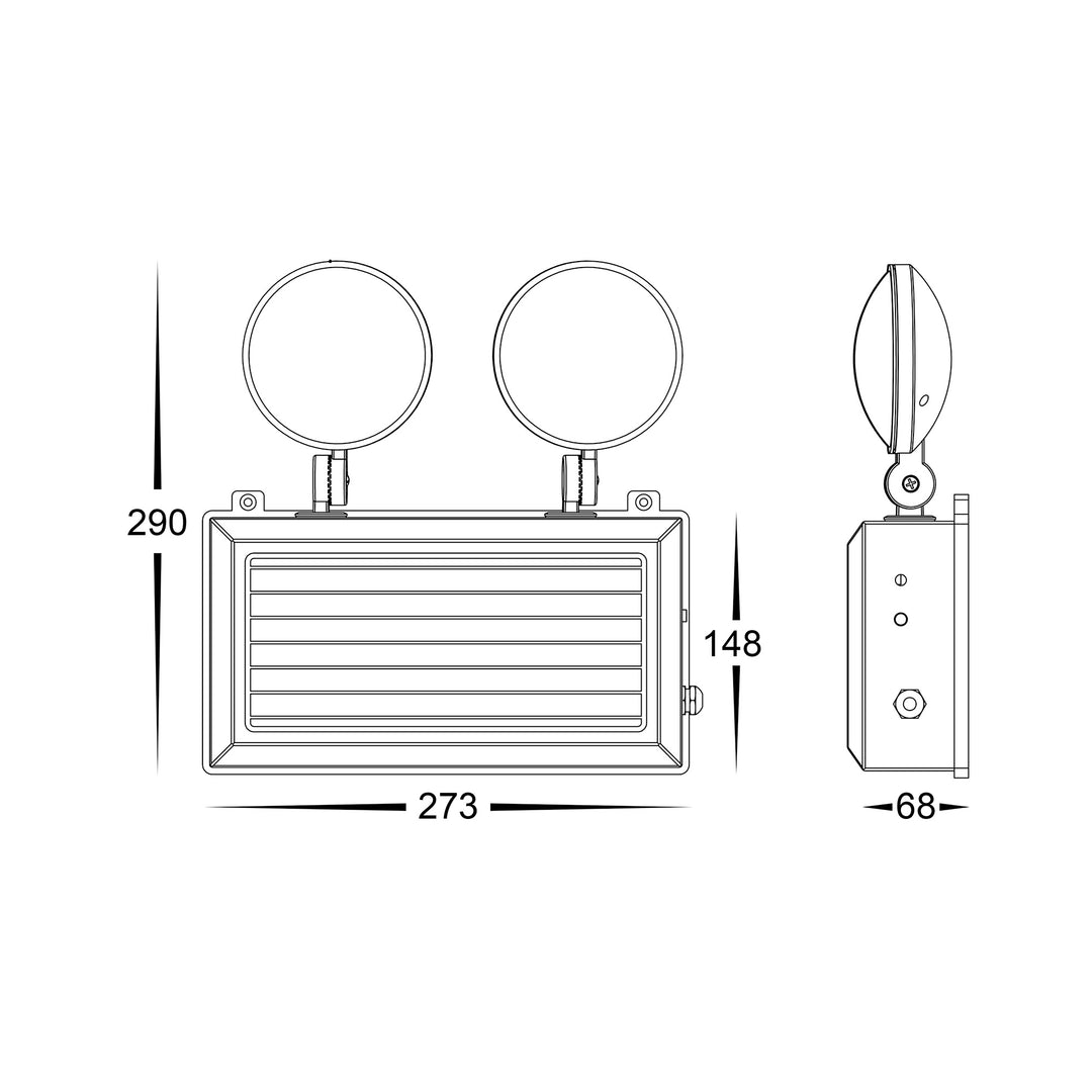 HCP-91306 - Twin Spot 2 x 3w Emergency Light