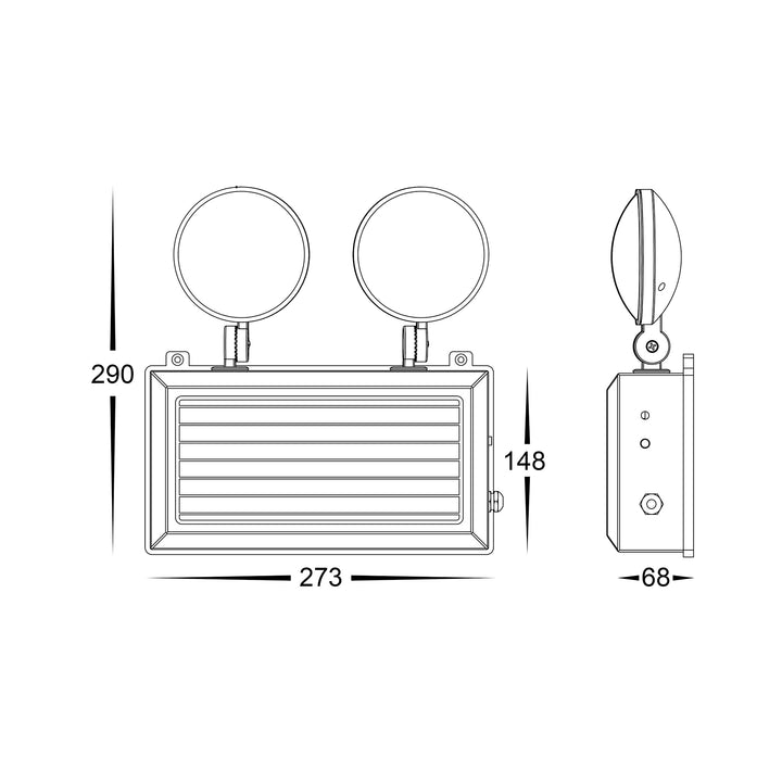 HCP-91306 - Twin Spot 2 x 3w Emergency Light