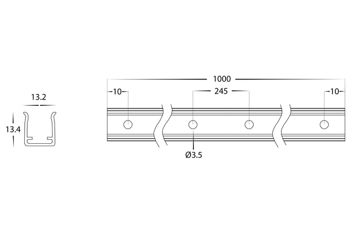 HCP-NEON-PVCCHANNEL - Clear PVC Channel to suit 10x10mm HAVIFLEX Flexible Neon LED Strip