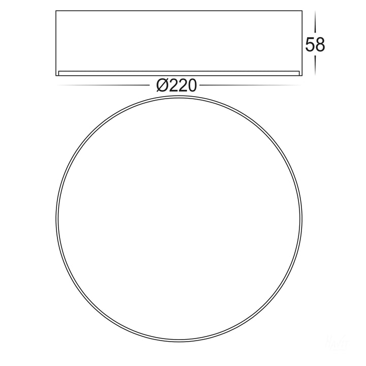 HCP-8932004 - White 20w  Dali 2 Dimmable Surface Mounted LED Oyster