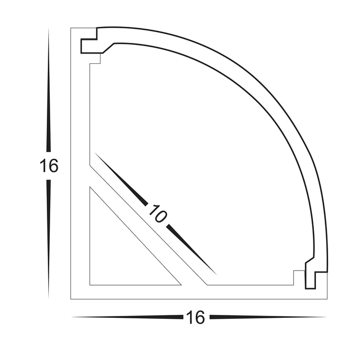 HCP-4221616 - Black Corner Aluminium Profile